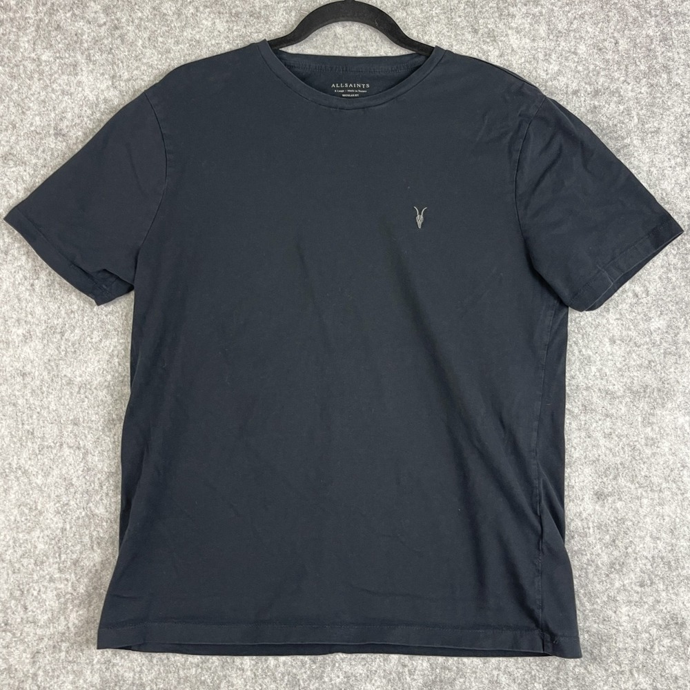 AllSaints‎ Brace T-Shirt Mens XL Black Short Sleeve Regular Fit Crew Neck